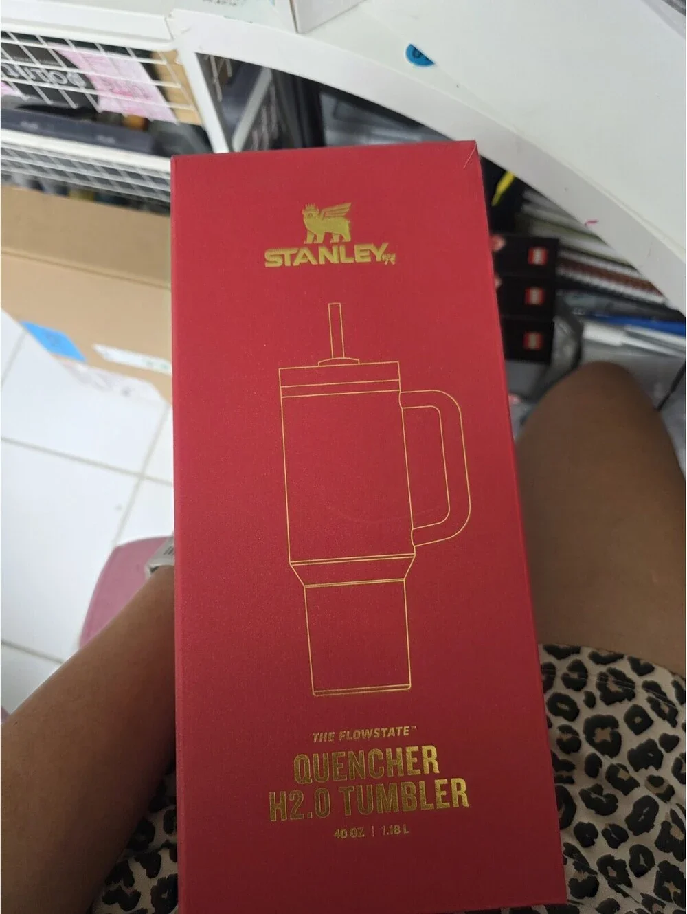 NEW Stanley Quencher H2.0 40oz Red Scarlet Tinsel Limited Edition Tumbler In Box